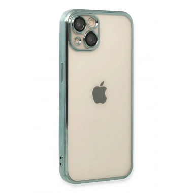Mey İthalat®  iPhone 13 Kılıf  Lensli Silikon - Yeşil