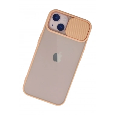 Mey İthalat® iPhone 13 Kılıf Palm Buzlu Kamera Sürgülü Silikon - Pembe