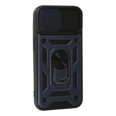 Mey İthalat®  iPhone 13 Kılıf Pars Lens Yüzüklü Silikon - Lacivert