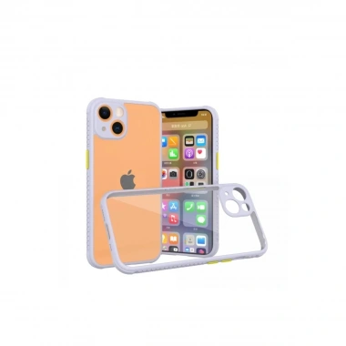 Mey İthalat® iPhone 13 Mini Kılıf Miami Şeffaf Silikon - Lila