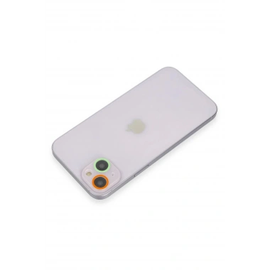 Mey İthalat® iPhone 13 Mini Renkli Kamera Lens Koruma Cam - Turuncu-Yeşil