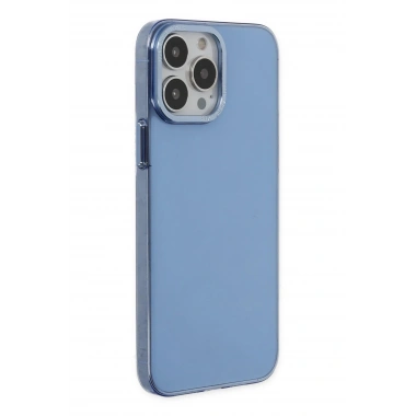 Mey İthalat®  iPhone 13 Pro Kılıf Anka PC Sert Metal Kapak - Mavi