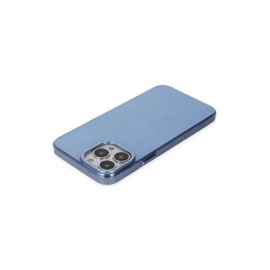 Mey İthalat®  iPhone 13 Pro Kılıf Anka PC Sert Metal Kapak - Mavi
