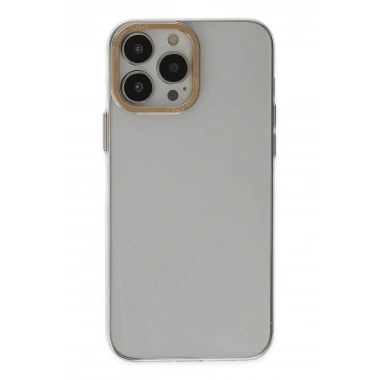 Mey İthalat®  iPhone 13 Pro Kılıf Anka PC Sert Metal Kapak - Şeffaf