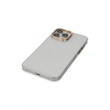 Mey İthalat®  iPhone 13 Pro Kılıf Anka PC Sert Metal Kapak - Şeffaf