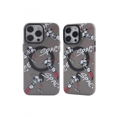 Mey İthalat® iPhone 13 Pro Kılıf Apollo Magneticsafe Desenli Kapak - Apollo Siyah - 3