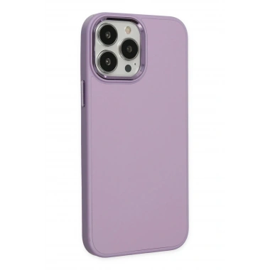 Mey İthalat® iPhone 13 Pro Kılıf Asya Deri Silikon - Lila