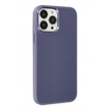 Mey İthalat® iPhone 13 Pro Kılıf Asya Deri Silikon - Mor