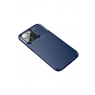 Mey İthalat®  iPhone 13 Pro Kılıf Auto Focus Karbon Kapak - Lacivert
