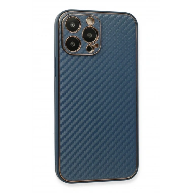 Mey İthalat®  iPhone 13 Pro Kılıf Coco Karbon Silikon - Mavi