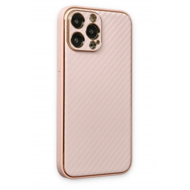 Mey İthalat®  iPhone 13 Pro Kılıf Coco Karbon Silikon - Pembe