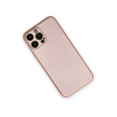 Mey İthalat®  iPhone 13 Pro Kılıf Coco Karbon Silikon - Pembe