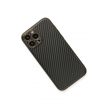 Mey İthalat®  iPhone 13 Pro Kılıf Coco Karbon Silikon - Siyah
