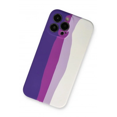 Mey İthalat® iPhone 13 Pro Kılıf Ebruli Lansman Silikon - Mor-Beyaz