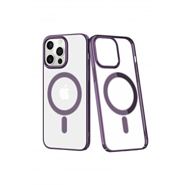 Mey İthalat®  iPhone 13 Pro Kılıf Element Magneticsafe Sert Kapak - Derin Mor