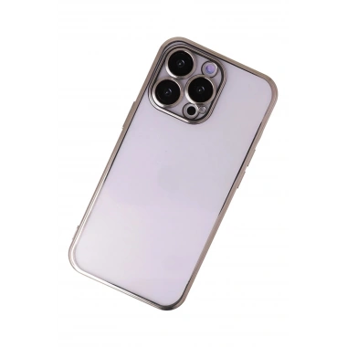 Mey İthalat®  iPhone 13 Pro Kılıf  Lensli Silikon - Gold