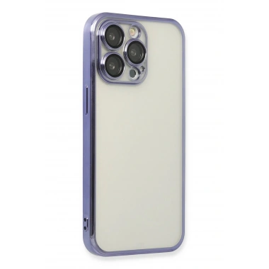 Mey İthalat®  iPhone 13 Pro Kılıf  Lensli Silikon - Mor