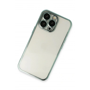Mey İthalat®  iPhone 13 Pro Kılıf  Lensli Silikon - Yeşil