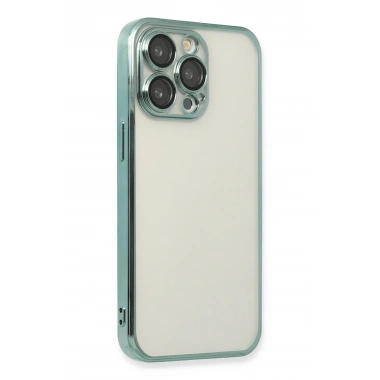 Mey İthalat®  iPhone 13 Pro Kılıf  Lensli Silikon - Yeşil