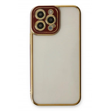 Mey İthalat®  iPhone 13 Pro Kılıf Liva Lens Silikon - Bordo