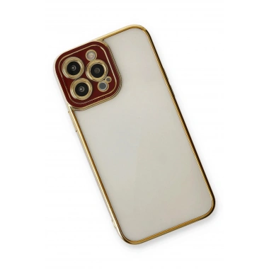 Mey İthalat®  iPhone 13 Pro Kılıf Liva Lens Silikon - Bordo