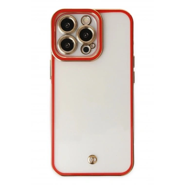 Mey İthalat® iPhone 13 Pro Kılıf Liva Lens Silikon - Kırmızı