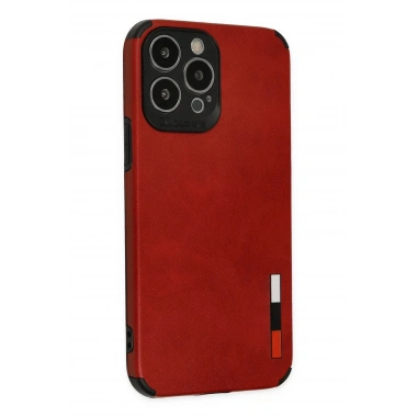 Mey İthalat® iPhone 13 Pro Kılıf Loop Deri Silikon - Kırmızı