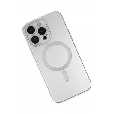 Mey İthalat® iPhone 13 Pro Kılıf Moshi Lens Magneticsafe Silikon - Gümüş
