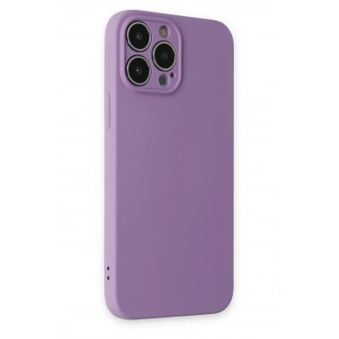 Mey İthalat®  iPhone 13 Pro Kılıf Nano içi Kadife Silikon - Koyu Lila