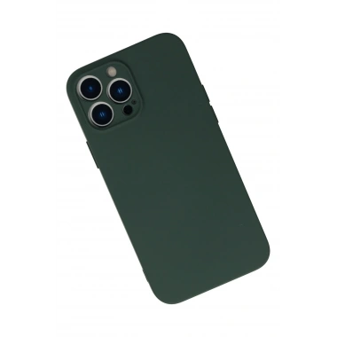Mey İthalat®  iPhone 13 Pro Kılıf Nano içi Kadife Silikon - Koyu Yeşil