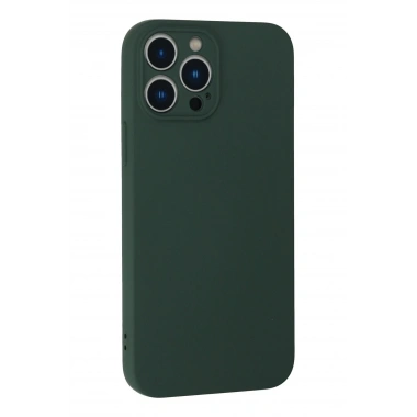 Mey İthalat®  iPhone 13 Pro Kılıf Nano içi Kadife Silikon - Koyu Yeşil