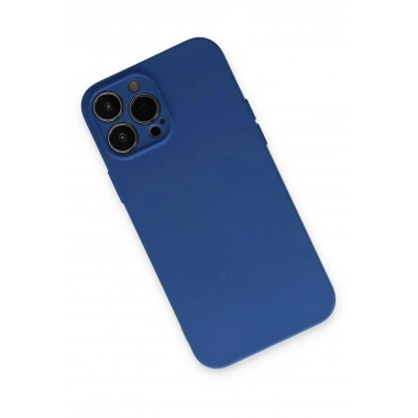 Mey İthalat®  iPhone 13 Pro Kılıf Nano içi Kadife Silikon - Lacivert