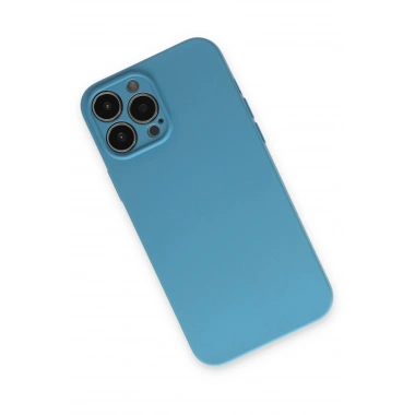 Mey İthalat®  iPhone 13 Pro Kılıf Nano içi Kadife Silikon - Mavi