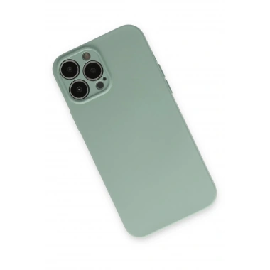 Mey İthalat®  iPhone 13 Pro Kılıf Nano içi Kadife Silikon - Su Yeşili