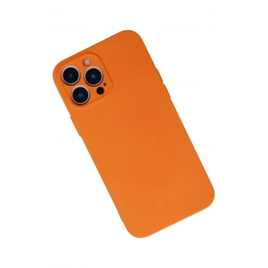Mey İthalat®  iPhone 13 Pro Kılıf Nano içi Kadife Silikon - Turuncu