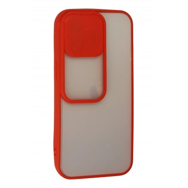Mey İthalat® iPhone 13 Pro Kılıf Palm Buzlu Kamera Sürgülü Silikon - Kırmızı