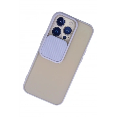 Mey İthalat® iPhone 13 Pro Kılıf Palm Buzlu Kamera Sürgülü Silikon - Lila