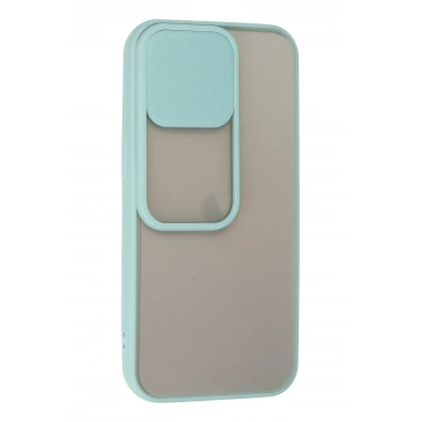 Mey İthalat® iPhone 13 Pro Kılıf Palm Buzlu Kamera Sürgülü Silikon - Turkuaz