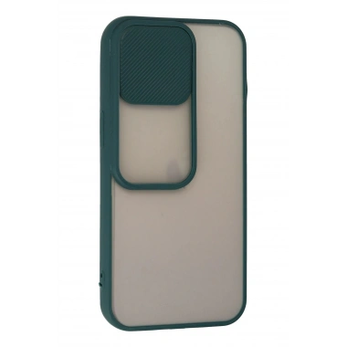 Mey İthalat® iPhone 13 Pro Kılıf Palm Buzlu Kamera Sürgülü Silikon - Yeşil