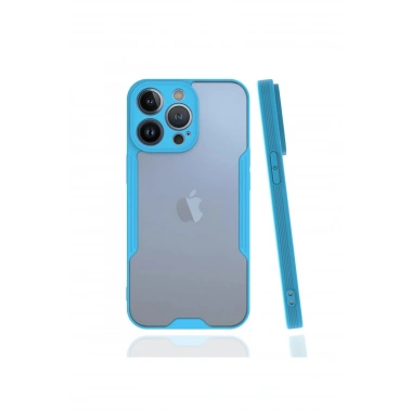 Mey İthalat®  iPhone 13 Pro Kılıf Platin Silikon - Mavi
