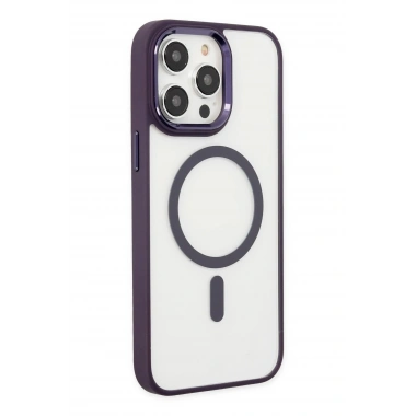 Mey İthalat®  iPhone 13 Pro Kılıf Room Magneticsafe Silikon - Derin Mor