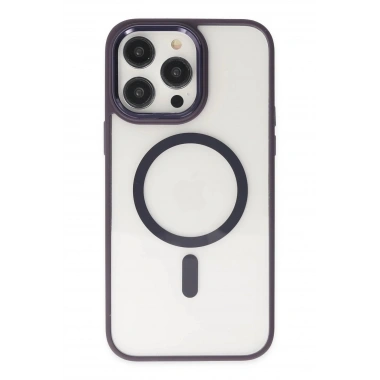 Mey İthalat®  iPhone 13 Pro Kılıf Room Magneticsafe Silikon - Derin Mor
