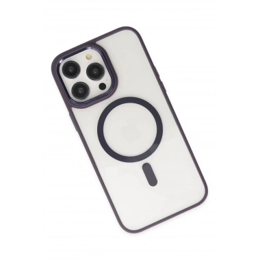 Mey İthalat®  iPhone 13 Pro Kılıf Room Magneticsafe Silikon - Derin Mor