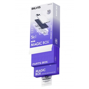 Mey İthalat®   iPhone 13 Pro Max Bilvis 5in1 5D Magic Hayalet Cam Ekran Koruyucu - Siyah