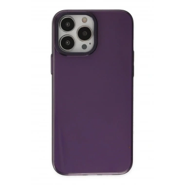 Mey İthalat®  iPhone 13 Pro Max Kılıf Anka PC Sert Metal Kapak - Mor