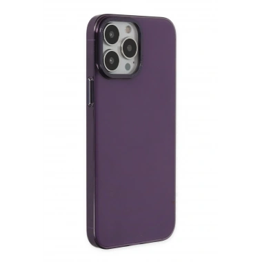 Mey İthalat®  iPhone 13 Pro Max Kılıf Anka PC Sert Metal Kapak - Mor