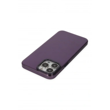 Mey İthalat®  iPhone 13 Pro Max Kılıf Anka PC Sert Metal Kapak - Mor