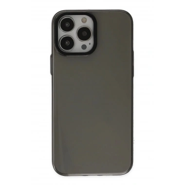 Mey İthalat®  iPhone 13 Pro Max Kılıf Anka PC Sert Metal Kapak - Siyah
