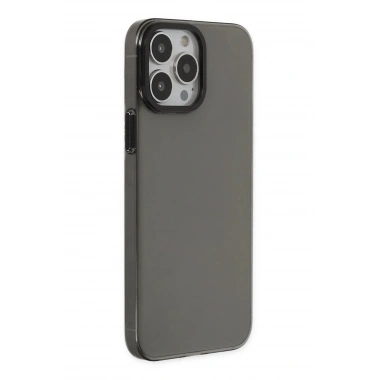 Mey İthalat®  iPhone 13 Pro Max Kılıf Anka PC Sert Metal Kapak - Siyah