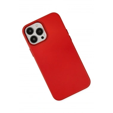 Mey İthalat®  iPhone 13 Pro Max Kılıf Asya Deri Silikon - Kırmızı